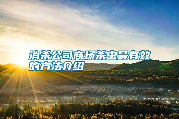 消殺公司商場(chǎng)殺蟲(chóng)最有效的方法介紹