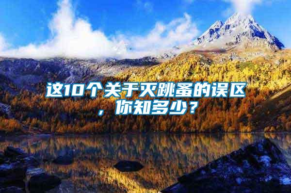 這10個(gè)關(guān)于滅跳蚤的誤區(qū)，你知多少？