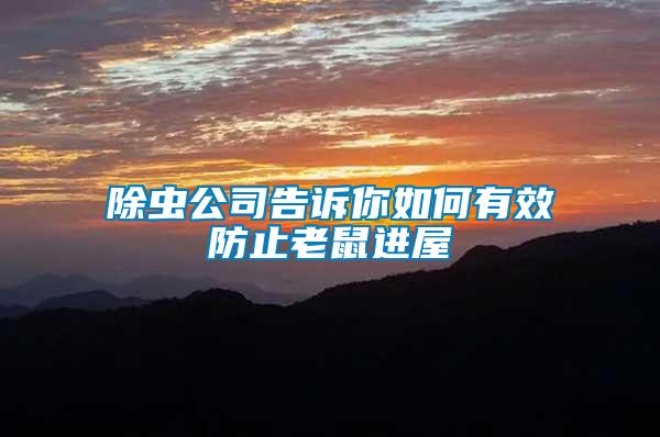 除蟲(chóng)公司告訴你如何有效防止老鼠進(jìn)屋
