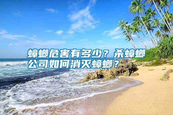 蟑螂危害有多少？殺蟑螂公司如何消滅蟑螂？