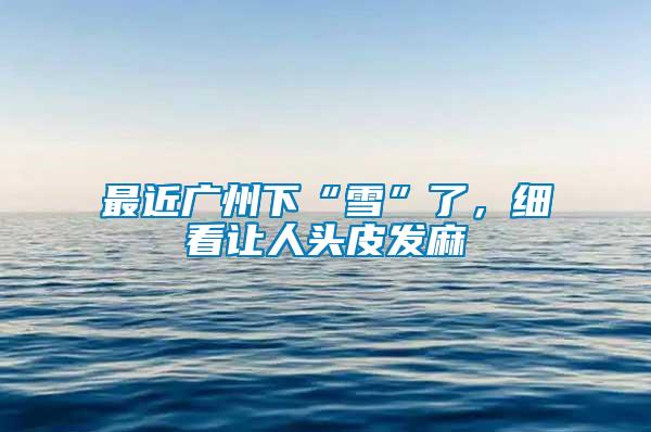 最近廣州下“雪”了，細(xì)看讓人頭皮發(fā)麻