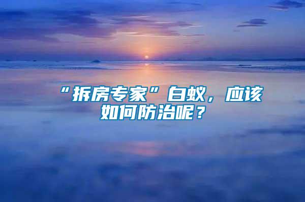 “拆房專家”白蟻，應該如何防治呢？