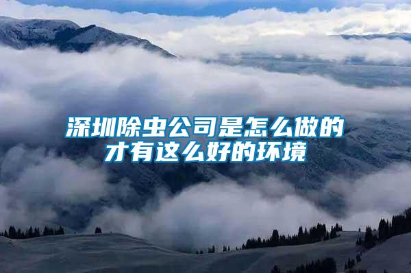 深圳除蟲(chóng)公司是怎么做的才有這么好的環(huán)境