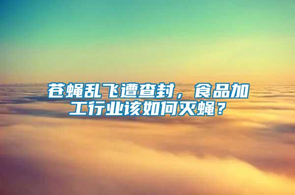 蒼蠅亂飛遭查封，食品加工行業(yè)該如何滅蠅？