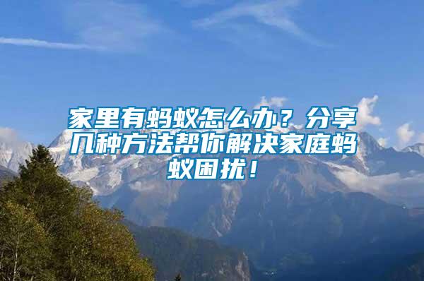 家里有螞蟻怎么辦？分享幾種方法幫你解決家庭螞蟻困擾！