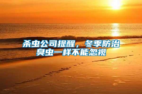 殺蟲公司提醒，冬季防治臭蟲一樣不能忽視