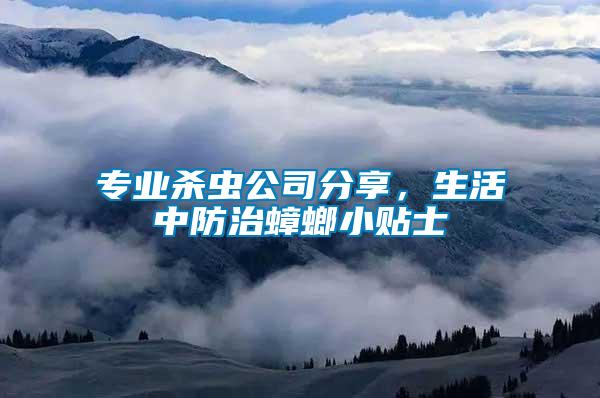 專業(yè)殺蟲公司分享，生活中防治蟑螂小貼士