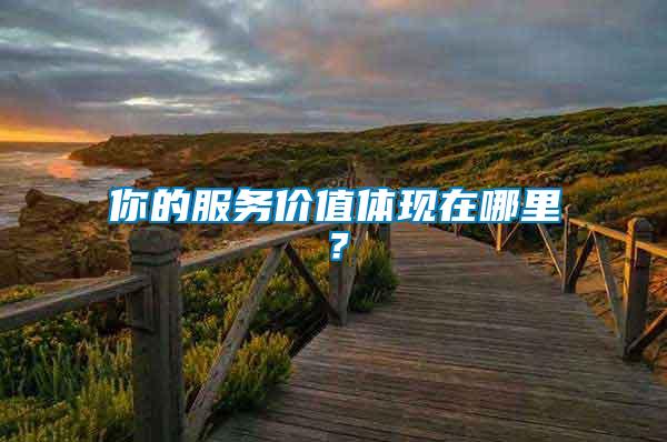 你的服務(wù)價(jià)值體現(xiàn)在哪里？