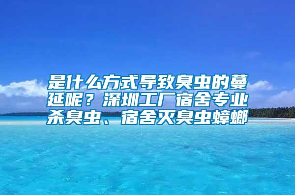 是什么方式導(dǎo)致臭蟲(chóng)的蔓延呢？深圳工廠宿舍專(zhuān)業(yè)殺臭蟲(chóng)、宿舍滅臭蟲(chóng)蟑螂