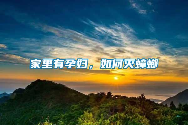 家里有孕婦，如何滅蟑螂