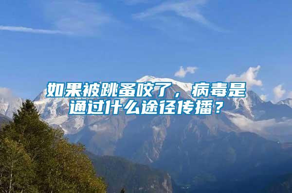如果被跳蚤咬了，病毒是通過什么途徑傳播？
