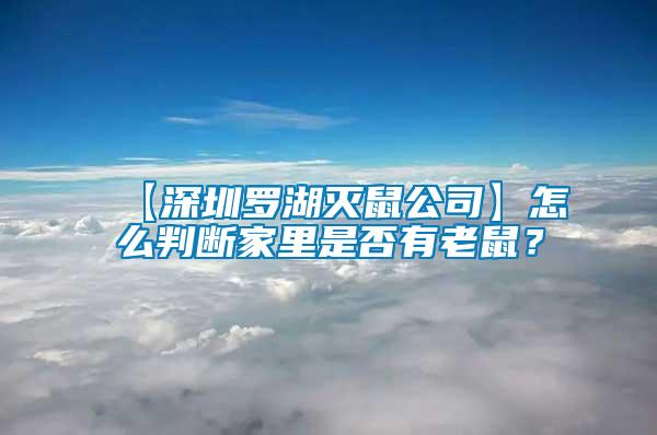 【深圳羅湖滅鼠公司】怎么判斷家里是否有老鼠？