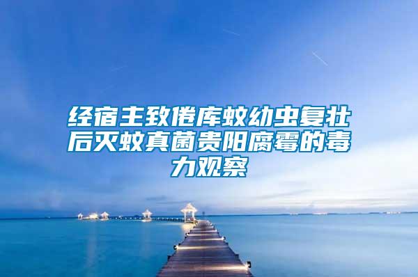 經(jīng)宿主致倦庫(kù)蚊幼蟲(chóng)復(fù)壯后滅蚊真菌貴陽(yáng)腐霉的毒力觀察