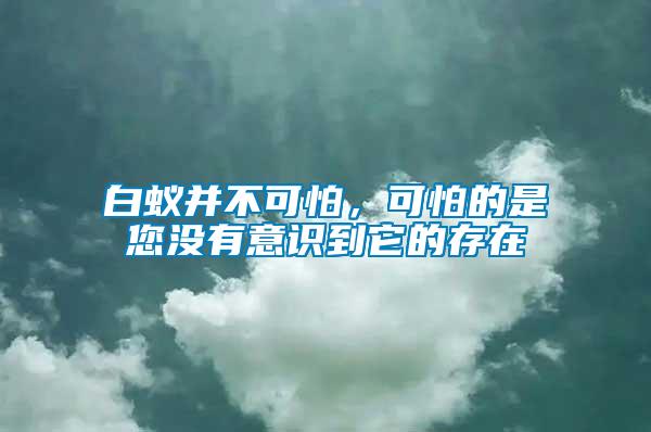 白蟻并不可怕，可怕的是您沒有意識到它的存在