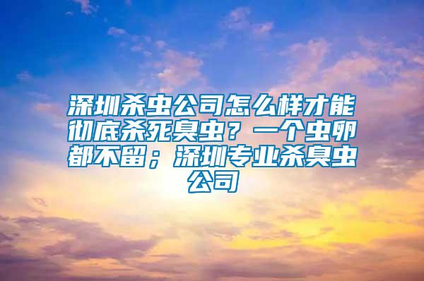 深圳殺蟲公司怎么樣才能徹底殺死臭蟲？一個(gè)蟲卵都不留；深圳專業(yè)殺臭蟲公司