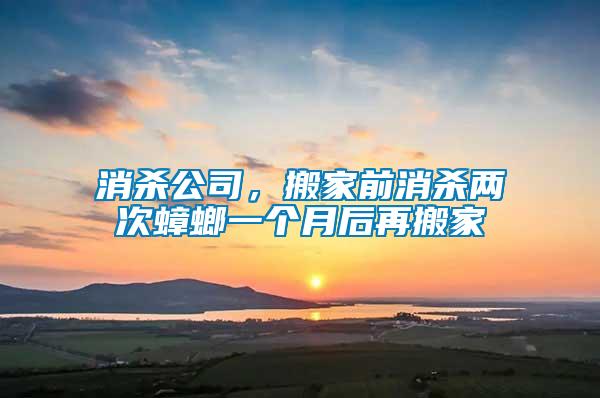 消殺公司，搬家前消殺兩次蟑螂一個月后再搬家