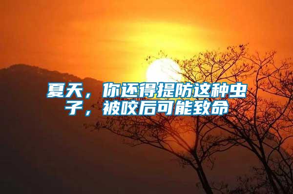 夏天，你還得提防這種蟲子，被咬后可能致命