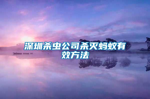 深圳殺蟲(chóng)公司殺滅螞蟻有效方法