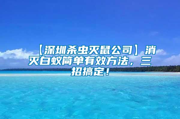 【深圳殺蟲滅鼠公司】消滅白蟻簡單有效方法，三招搞定！