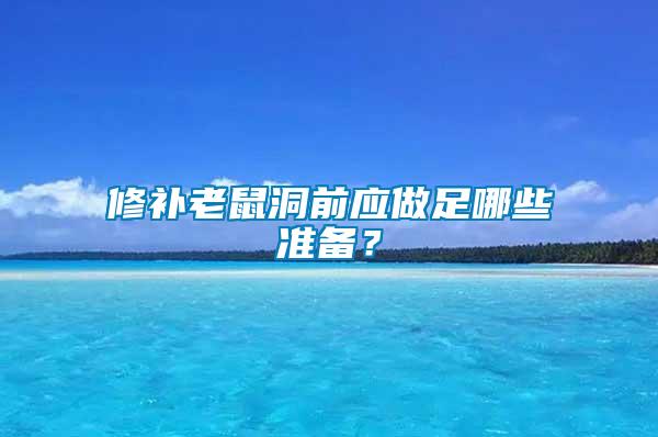 修補老鼠洞前應(yīng)做足哪些準(zhǔn)備？