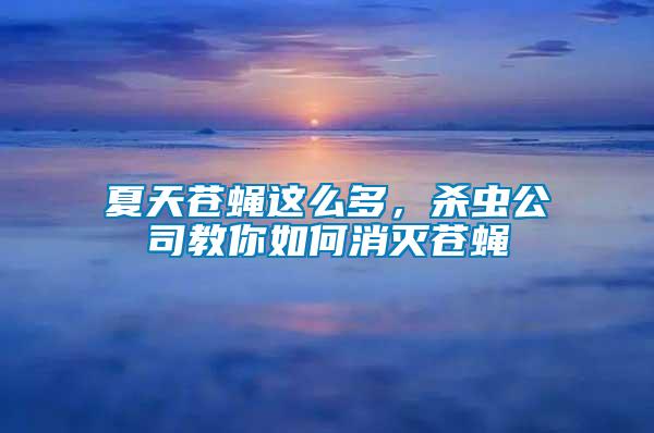 夏天蒼蠅這么多，殺蟲(chóng)公司教你如何消滅蒼蠅