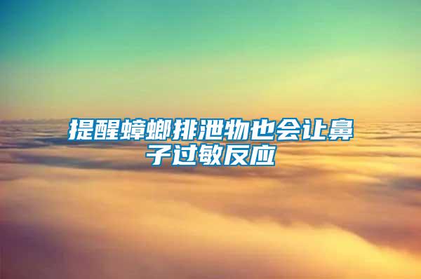 提醒蟑螂排泄物也會讓鼻子過敏反應(yīng)