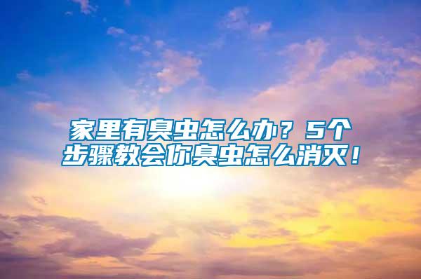 家里有臭蟲怎么辦？5個步驟教會你臭蟲怎么消滅！