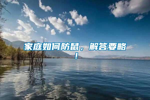 家庭如何防鼠，解答要略！