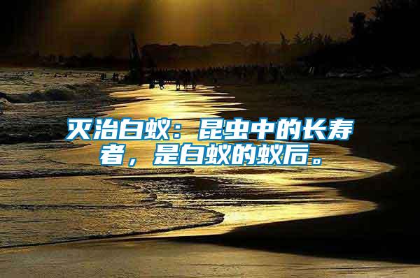 滅治白蟻：昆蟲(chóng)中的長(zhǎng)壽者，是白蟻的蟻后。
