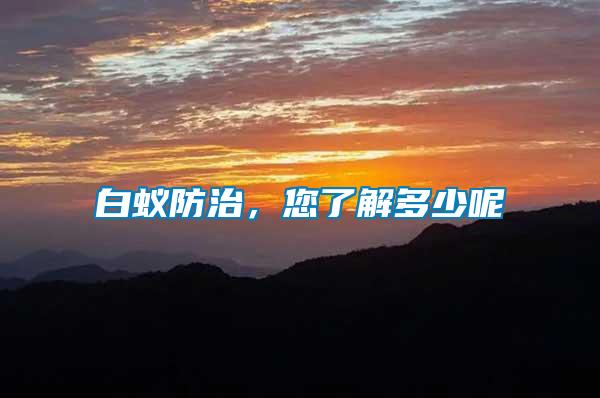 白蟻防治，您了解多少呢