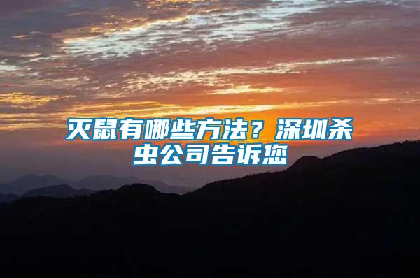 滅鼠有哪些方法？深圳殺蟲公司告訴您