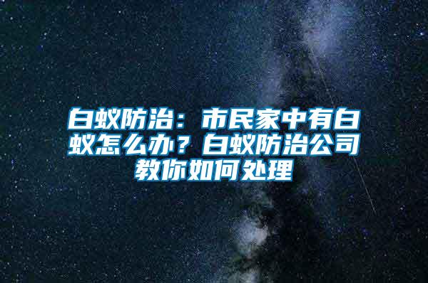 白蟻防治：市民家中有白蟻怎么辦？白蟻防治公司教你如何處理