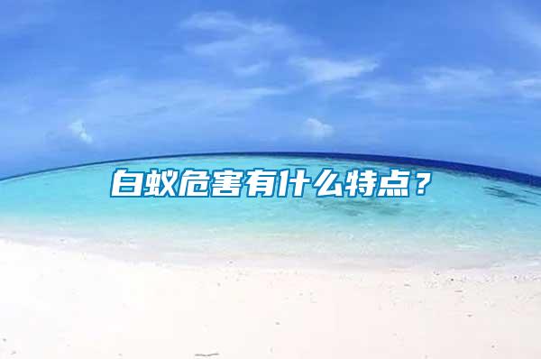 白蟻危害有什么特點？