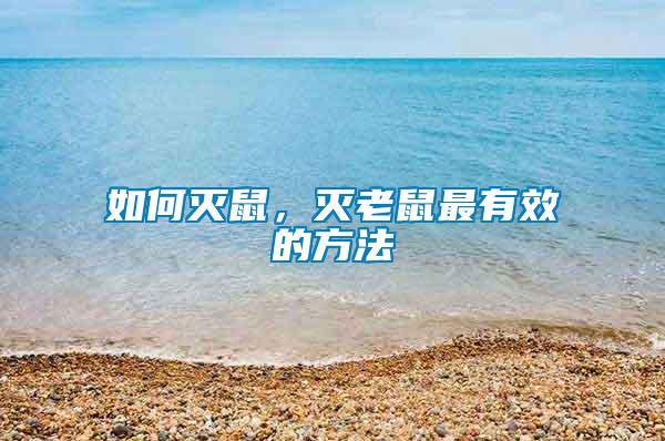 如何滅鼠，滅老鼠最有效的方法