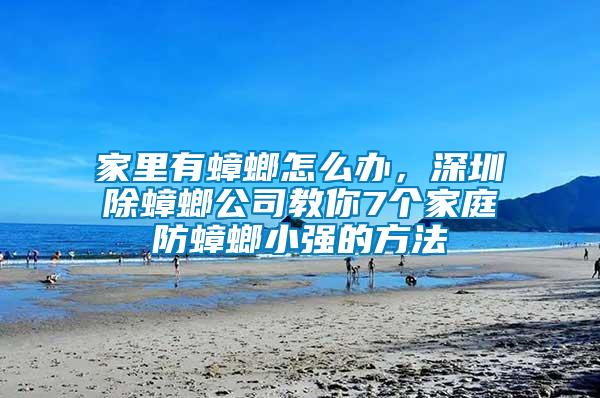 家里有蟑螂怎么辦，深圳除蟑螂公司教你7個家庭防蟑螂小強的方法