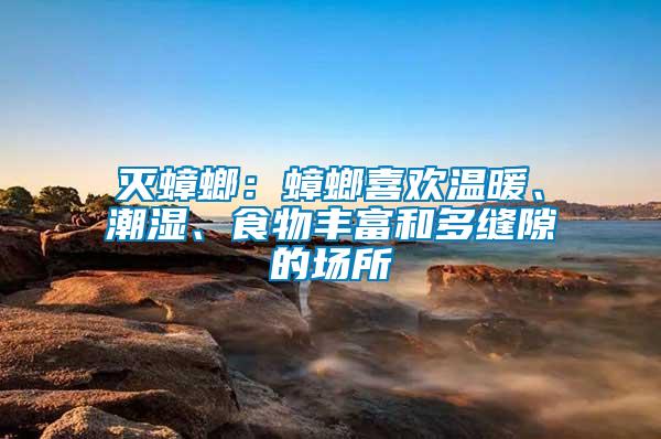滅蟑螂：蟑螂喜歡溫暖、潮濕、食物豐富和多縫隙的場所
