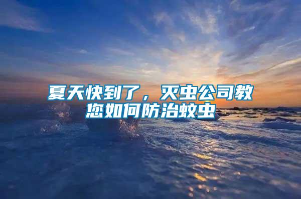 夏天快到了，滅蟲公司教您如何防治蚊蟲