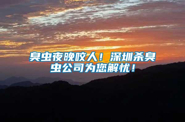 臭蟲夜晚咬人！深圳殺臭蟲公司為您解憂！
