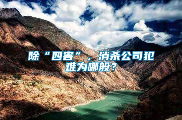 除“四害”，消殺公司犯難為哪般？