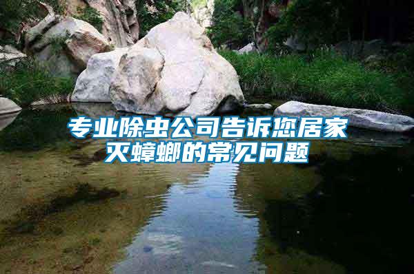 專業(yè)除蟲公司告訴您居家滅蟑螂的常見(jiàn)問(wèn)題