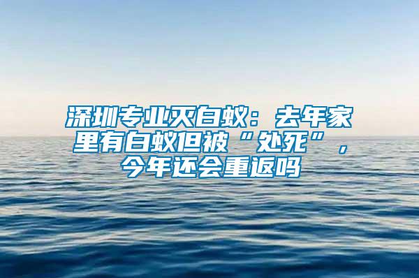 深圳專業(yè)滅白蟻：去年家里有白蟻但被“處死”，今年還會重返嗎