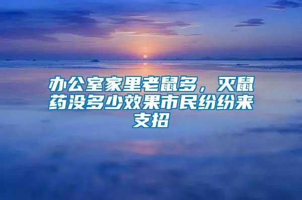 辦公室家里老鼠多，滅鼠藥沒多少效果市民紛紛來支招