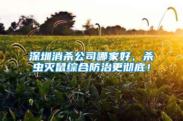 深圳消殺公司哪家好，殺蟲(chóng)滅鼠綜合防治更徹底！