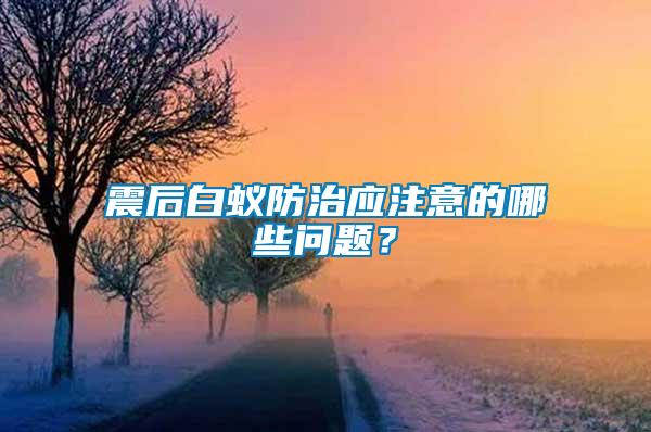 震后白蟻防治應(yīng)注意的哪些問題？
