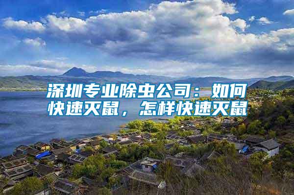 深圳專業(yè)除蟲公司：如何快速滅鼠，怎樣快速滅鼠