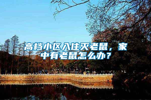 高檔小區(qū)入住滅老鼠，家中有老鼠怎么辦？