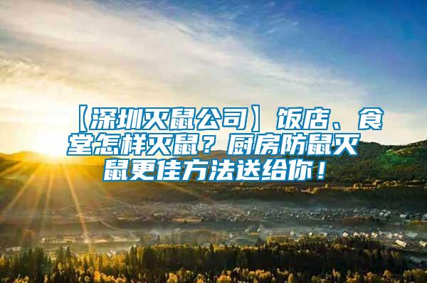 【深圳滅鼠公司】飯店、食堂怎樣滅鼠？廚房防鼠滅鼠更佳方法送給你！
