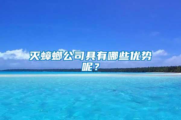 滅蟑螂公司具有哪些優(yōu)勢(shì)呢？