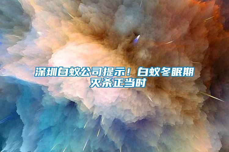 深圳白蟻公司提示！白蟻冬眠期 滅殺正當(dāng)時(shí)