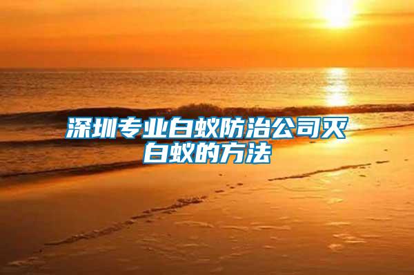 深圳專(zhuān)業(yè)白蟻防治公司滅白蟻的方法